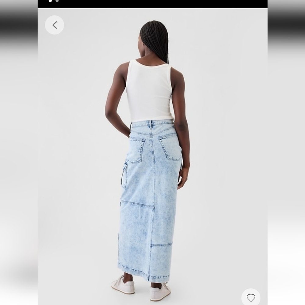 Gap new with tag dennim cargo maxi jean  skirt sz 27